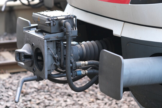 A coupler on a train