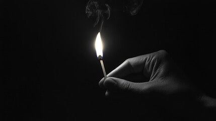 Person with lit match