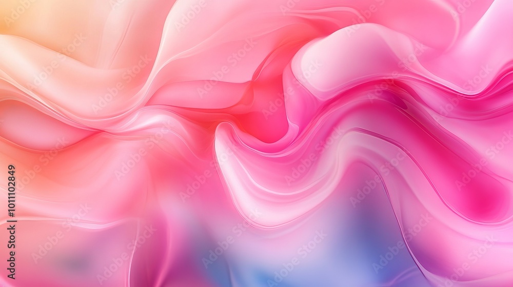 Poster abstract background featuring soft and liquid color waves blending harmoniously, ideal for invoking 