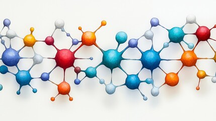 Obraz premium Watercolor depiction of a crystal lattice molecule, with repeating geometric patterns and vibrant connections.