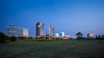 Modern Urban Skyline at Twilight