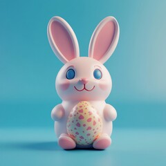 Obraz premium 3D Bunny Icon: Easter and Festive Celebration Illustration Logo