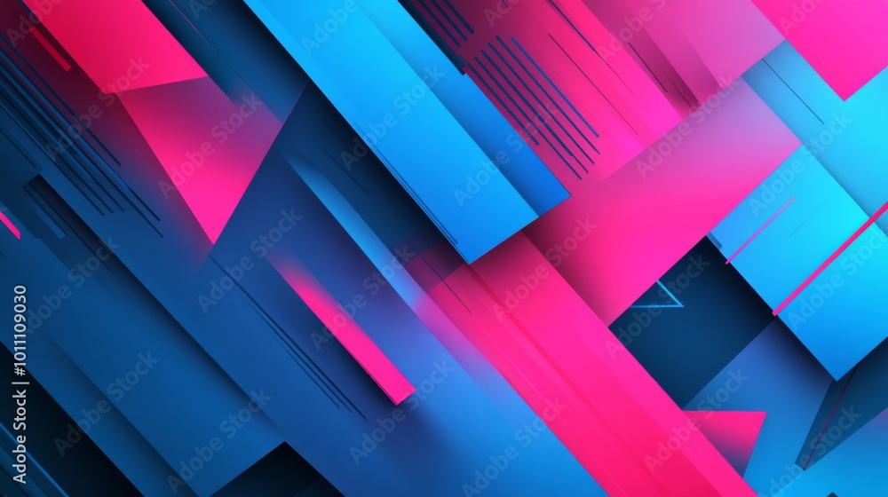 Poster abstract geometric shapes creating colorful background design