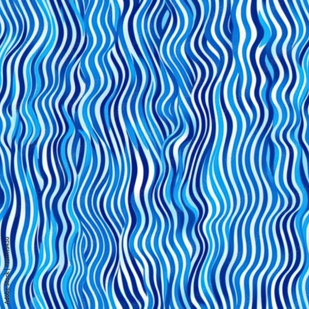 Poster a seamless blue pattern with rhythmic waves.