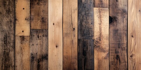 Rustic Wooden Background with Weathered Planks.