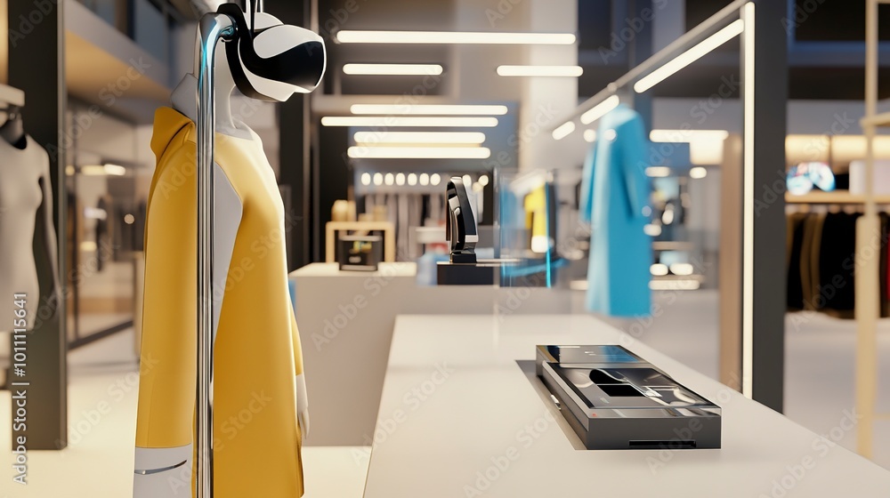 Poster a digital storefront for a virtual reality shopping experience. a digital storefront for a virtual r