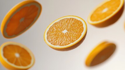 Fototapeta premium Orange Slices Falling