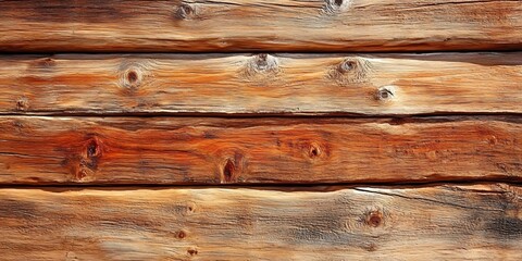 Obraz premium Rustic wooden planks with natural knots and grain patterns, perfect for backgrounds or textures.