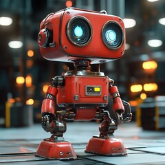 Fototapeta premium 3D Automation Robot Icon: Manufacturing and Industrial Technolog Illustration Logo