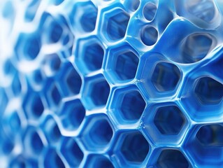 Blue hexagon close-up