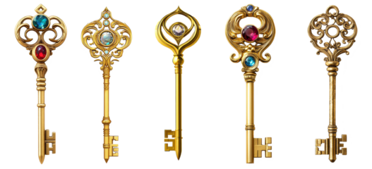 mystical key isolated on transparent background