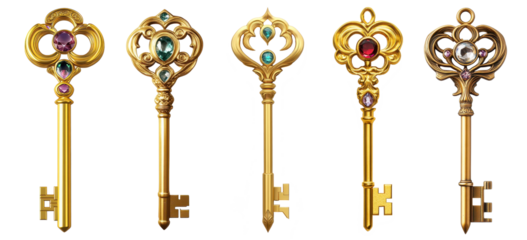 mystical key isolated on transparent background