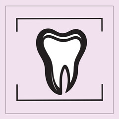 Teeth  icon. Vector illustration in black border