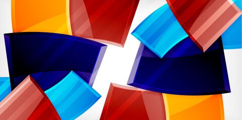 Colorful geometric abstract shapes. Illustration For Wallpaper, Banner, Background, Card, Book Illustration, landing page