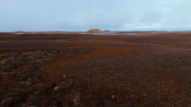 The Pingos Of Tuktoyaktuk In NWT, Canada - Aerial Drone Shot