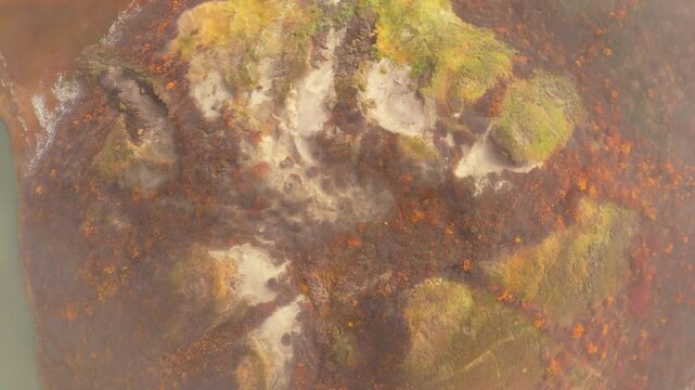 Top Down View Of Pingo - Intrapermafrost Ice-cored Hill In Tuktoyaktuk, Northwest Territories, Canada