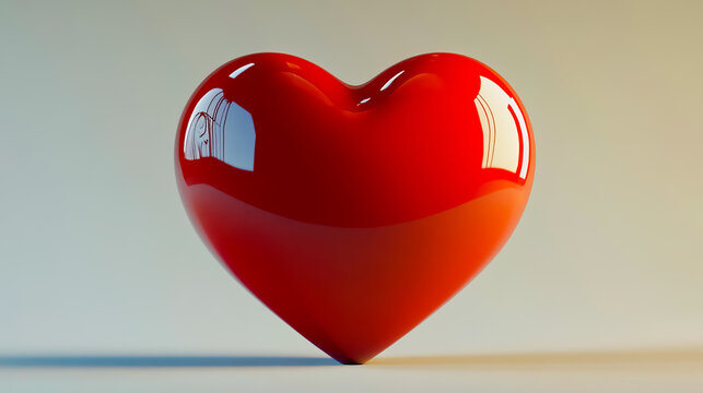 A red heart is shown in a white background.