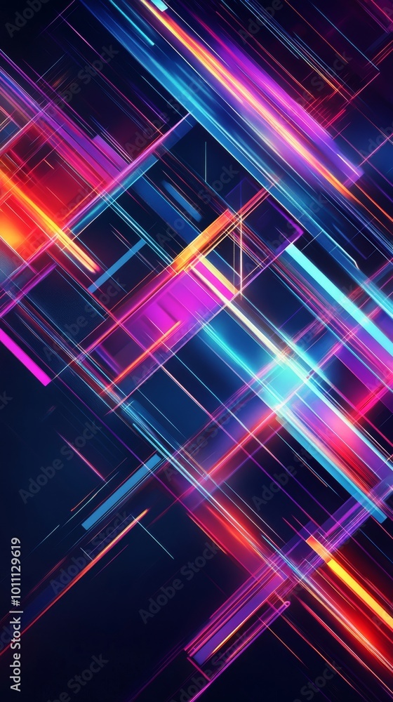 Poster abstract background showing speed of light beams traveling through space