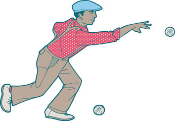 Petanque player - outdoor french game