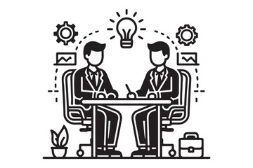 Community Manager elements silhouette vector 