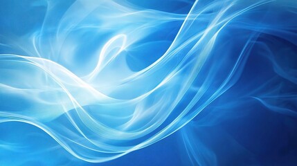 Obraz premium Ethereal Blue Abstract Light Waves