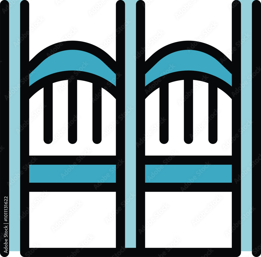 Poster this vector icon of a modern double gate is perfect for projects related to home security and proper