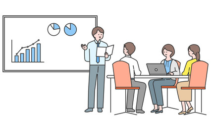 会議をするビジネスパーソン