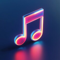 3D Music Note Icon: Musical Composition and Melody Illustration Logo