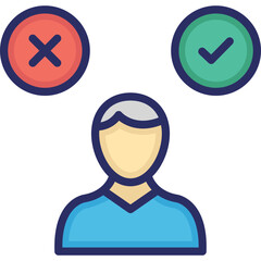 Ballot Paper vector icon in color outline style 