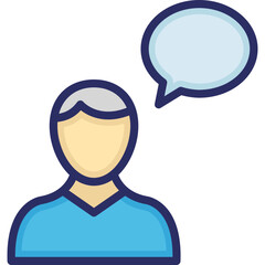 Communication vector icon in color outline style 