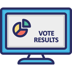 Market Research vector icon in color outline style 