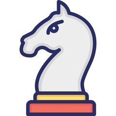 Chess Game vector icon in color outline style 