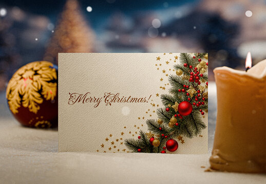 Christmas Greeting Card Mockup