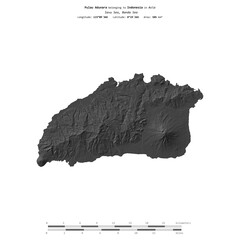 Pulau Adunara. Indonesia. Shape on white. Bilevel © zelwanka