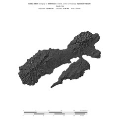 Pulau Ambon. Indonesia. Shape on white. Bilevel © zelwanka