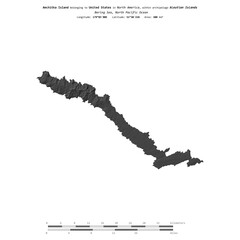 Amchitka Island. United States. Shape on white. Bilevel © zelwanka