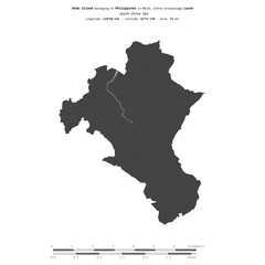 Anda Island. Philippines. Shape on white. Bilevel