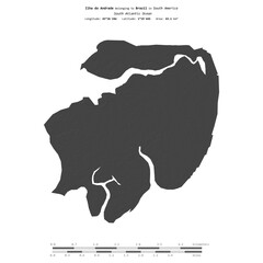 Ilha do Andrade. Brazil. Shape on white. Bilevel © zelwanka