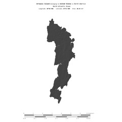 Arrowsic Island. United States. Shape on white. Bilevel © zelwanka