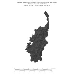 Babeldaob Island. Palau. Shape on white. Bilevel © zelwanka