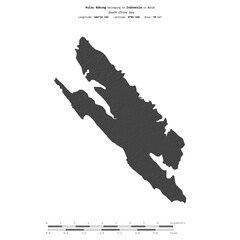 Pulau Bakung. Indonesia. Shape on white. Bilevel © zelwanka