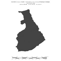Isla Baltra. Ecuador. Shape on white. Bilevel © zelwanka