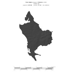 Pulau Bangka. Indonesia. Shape on white. Bilevel © zelwanka