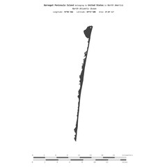 Barnegat Peninsula Island. United States. Shape on white. Bilevel © zelwanka