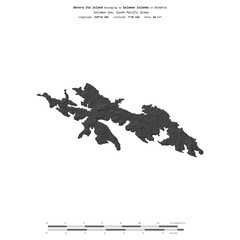 Barora Ite Island. Solomon Islands. Shape on white. Bilevel © zelwanka
