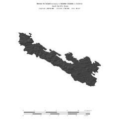 Barora Fa Island. Solomon Islands. Shape on white. Bilevel © zelwanka