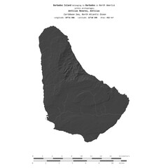 Barbados Island. Barbados. Shape on white. Bilevel © zelwanka