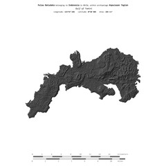 Pulau Batudaka. Indonesia. Shape on white. Bilevel © zelwanka