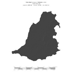 Pulau Bawal. Indonesia. Shape on white. Bilevel © zelwanka