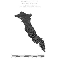 Bering Island. Russia. Shape on white. Bilevel © zelwanka